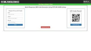 Simple Quick Response QR Code Generator Web App Using PHP QR CODE Library Demo