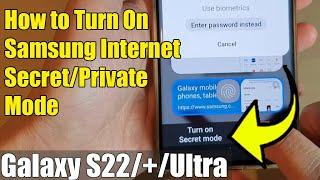 Galaxy S22/S22+/Ultra: How to Turn On Samsung Internet Secret/Private Mode