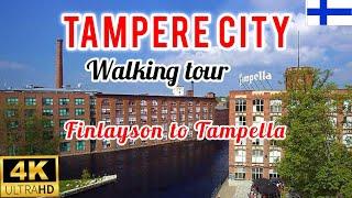 HOTTEST DAY IN FINLAND 2024 | TAMPERE SUMMER WALKING TOUR | FINLAYSON TO TAMPELLA [4K] #finland