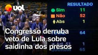 'Saidinha de presos': Congresso derruba veto de Lula e proíbe saída temporária
