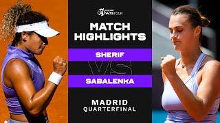 Mayar Sherif vs. Aryna Sabalenka | 2023 Madrid Quarterfinal | WTA Match Highlights