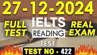 IELTS Reading Test 2024 with Answers | 27.12.2024  Test No - 422