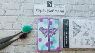 Butterfly Gate Fold Card Funfoldcard mit Bokeh Effekt HinterGrund Sketched Butterflies Stampin up