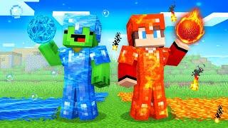 Mikey WATER Armor vs JJ LAVA Armor Survival Battle in Minecraft (Maizen)