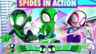 Spides Adventure | Marvel's Spidey and His Amazing Friends in Green Avatar | Spides in Action