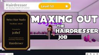 I maxed out the Hairdresser job on Bloxburg | part 4 of maxing out every job on Bloxburg