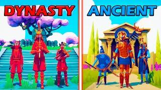 DYNASTY TEAM vs ANCIENT TEAM - Totally Accurate Battle Simulator | TABS