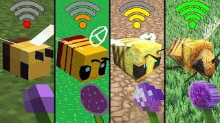 bee physics in Minecraft with different Wi-Fi