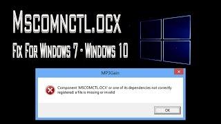 How To Fix MSCOMCTL.OCX Problem Window 8 - 10 Permenantly + Downlaod