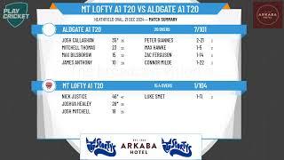 Mt Lofty A1 T20 v Aldgate A1 T20