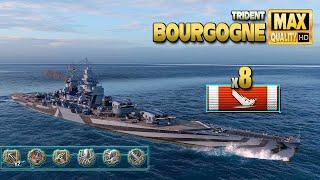 Battleship Bourgogne: Nice run on map Trident - World of Warships