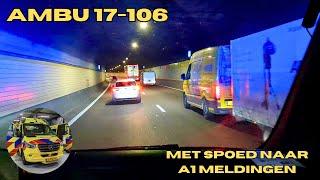 [INSIDE VIEW] (Luchthoorn) Diverse Spoedritten - Ambulance 17-106 met spoed naar meldingen