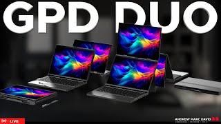 GPD Duo (Dual OLED Ryzen AI Laptop) - Live Unboxing & Testing