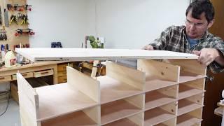 Cubbies for cardboard boxes and drawers