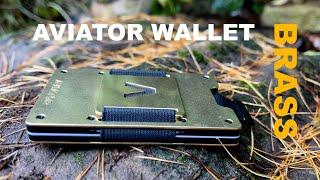 Aviator Slide ONE slim wallet in brass! 20 capacity RFID blocking card holder