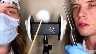 ASMR Deep Twin Ear Cleaning (Doctor Roleplay)