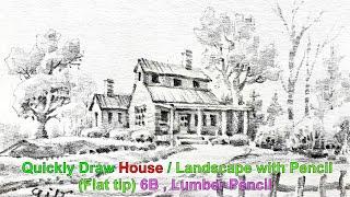 Quickly Draw a HOUSE-2 and Landscape with Pencil #DrawTREE #DrawHouse #DrawLandscape #GibPal