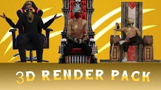 FREE FIRE 3D RENDER PACK | NEW FF 3D RENDER PACK | PACK ON GOOGLE DRIVE |