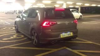 GOLF R stock exhaust sounds! Launch and DSG fart