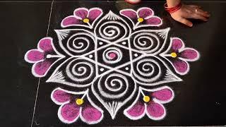 Simple side border rangoli design | daily muggulu | small beautiful kolam