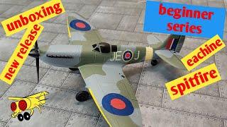 Eachine Spitfire 400mm Unboxing n setup RTF beginner RC plane Mini warbird