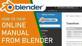 Blender how to view online manual from blender