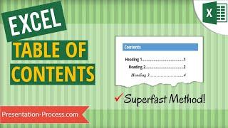Create Table of Contents in Excel (Superfast Method)