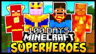 We Survived 100 Days as SUPERHEROES In Minecraft!