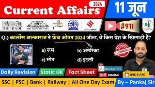 11 June 2024 Current Affairs | Daily Current Affairs | Static GK | Current News | Crazy GkTrick