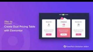 Elementor Pro Pricing Table Widget 2021