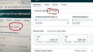 Method to be accepted Merch by Amazon tier 10.000