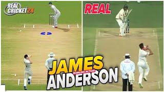 Jimmy Anderson Bowling Action  Comparison Video | Rea Vs Real Cricket 24 Bowling Action |