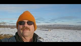 Freezing Weather and snow don't stop the farming in Alaska. Road  construction begins