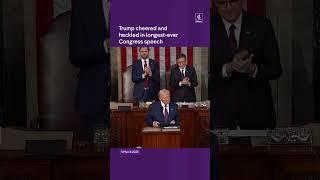 Trump cheered and heckled in longest-ever Congress speech