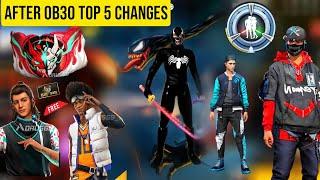 After OB30 Update TOP 10 Changes in Free Fire | OB30 Update Free Fire | New Character & Gold Royale