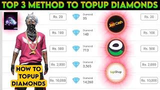 TOP 3 DIAMONDS TOPUP METHODS IN FREE FIRE | HOW TO TOPUP DIAMONDS | EASYPAISA & JAZZCASH TOPUP