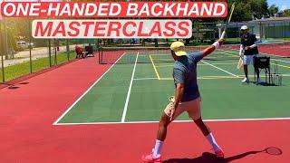 One-Handed Backhand Masterclass with 4.0 Student | High Backhand, Open Stance and more…