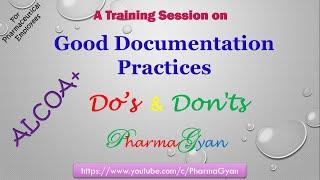 Good Documentation Practices in Pharma Industries in Hindi & English