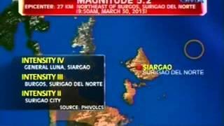 Flash Report: Surigao area, niyanig ng magnitude 5.2 na lindol