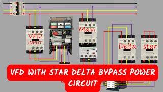 VFD WITH STAR DELTA BYPASS POWER CIRCUIT || VFD Bypass || Starter || vfd bypass panel || CONTROL