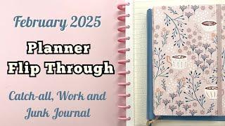 February 2025 Planner Flip Through - Big Happy Planner, Hemlock & Oak Work Planner & Junk Journal