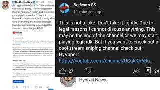 Bedwars SS/Hypixel SS Legal Trouble? TheOriginalAce HACKED?! AleBrazil Quitting Hypixel News?