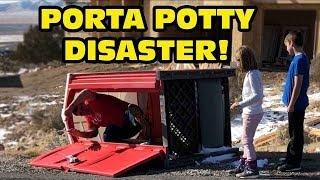 Kid Temper Tantrum Tips Over Porta Potty While Daddy Was Inside  [ Original ]