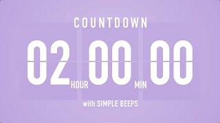 2 Hours Countdown Flip Clock Timer / Simple Beeps 🫐 
