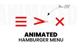 How To Make Hamburger Menu With HTML/CSS | DesignTorch