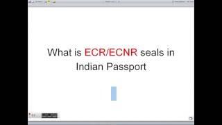 What is ECR or ECNR ?