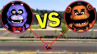 Drone Catches FREDDY FAZBEAR vs BONNIE (From FNAF) IN REAL LIFE! *FREDDY FAZBEAR'S PIZZA*