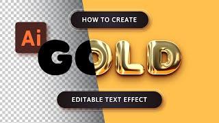 Tutorial | Gold Style | Editable Text Effect | Adobe Illustrator