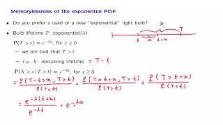 L09.4 Memorylessness of the Exponential PDF