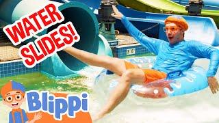 FUN Water Park Adventure with Blippi! | Exploring Theme Playgrounds | Educational Videos for Kids